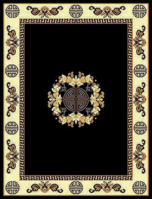 R811T119BK 8X10' Tajmahal #119 Area Rug - Black