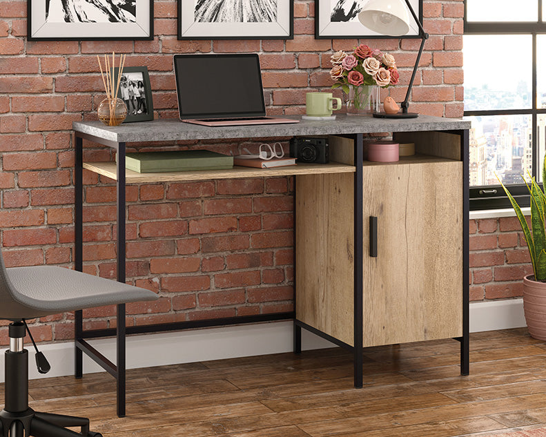 SA431296 Desk - Prime Oak/Slate Grey