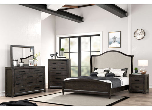 B8404BR 6-Piece King Bedroom Set - Dark Brown