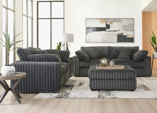24550 Sofa & Loveseat - Mondo Charcoal
